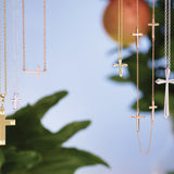 Graceful Sideways Cross Necklace