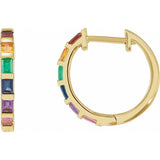 Rainbow Cascade Hoop Earrings