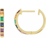 Rainbow Cascade Hoop Earrings