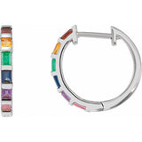 Rainbow Cascade Hoop Earrings