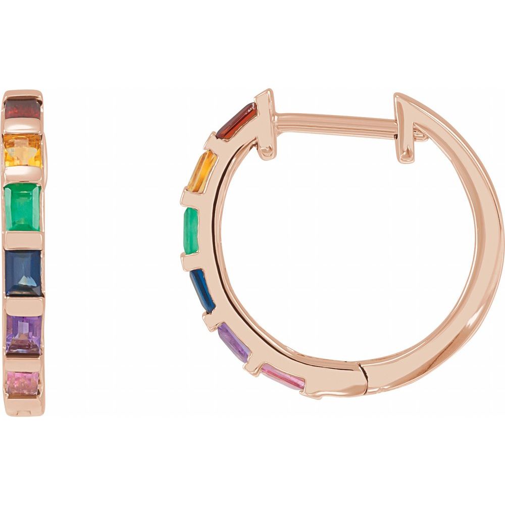 Rainbow Cascade Hoop Earrings