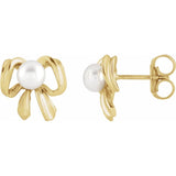 Elegant Pearl Bow Earrings