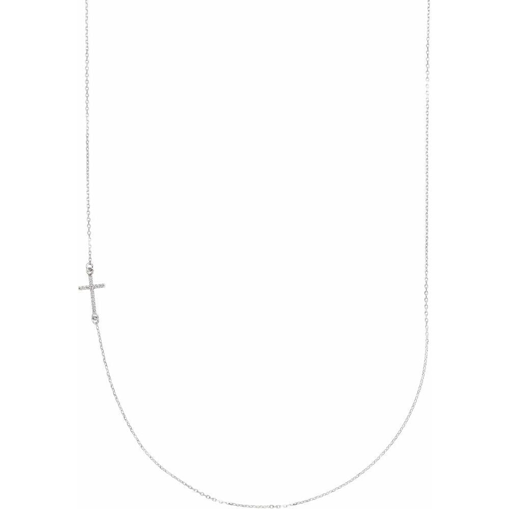 Diamond Sideways Cross Necklace