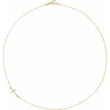 Diamond Sideways Cross Necklace