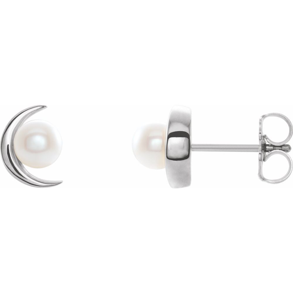 Crescent Pearl Earrings