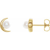 Crescent Pearl Earrings