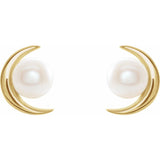 Crescent Pearl Earrings