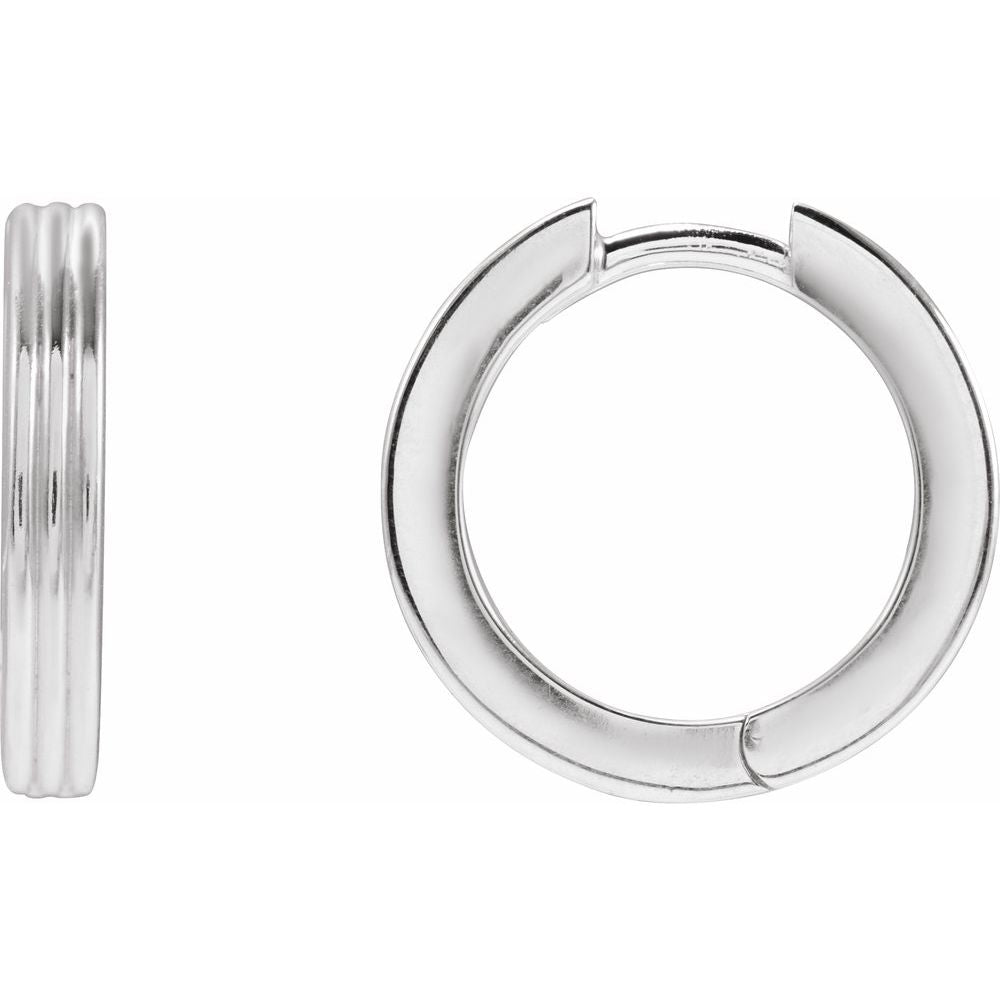 Ribbed Huggie Hoop Earrings