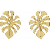 Tropical Monstera Stud Earrings