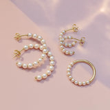 Pearl Majesty Hoop Earrings