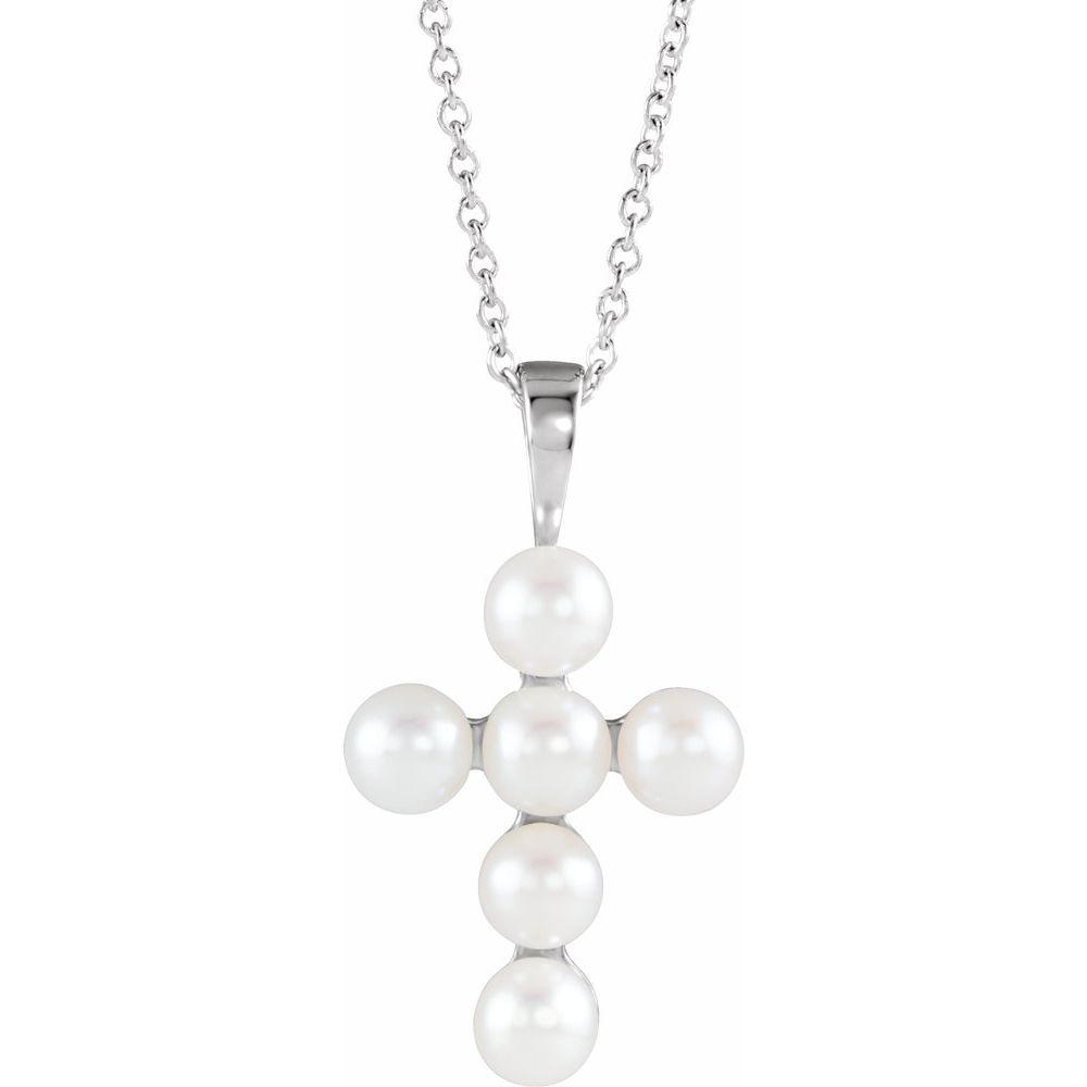 Pearl Cross Grace Necklace