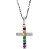 Glorious Gemstone Cross Necklace