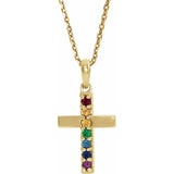 Glorious Gemstone Cross Necklace