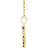 Glorious Gemstone Cross Necklace