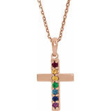 Glorious Gemstone Cross Necklace