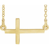 Graceful Sideways Cross Necklace