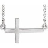 Graceful Sideways Cross Necklace