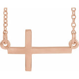 Graceful Sideways Cross Necklace