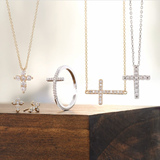 Divine Sparkle Cross Earrings